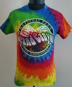 Grand Canyon National Park Graphic T Shirt Tye Dye Groovy Sz Small NWT New